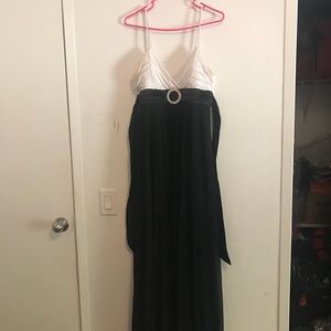 Black and White Long Prom Dress